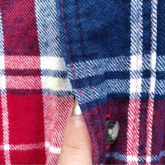 Gravel Gear • mens thick plaid flannel shirt red blue warm lined heavy workwear - Picture 6 of 8